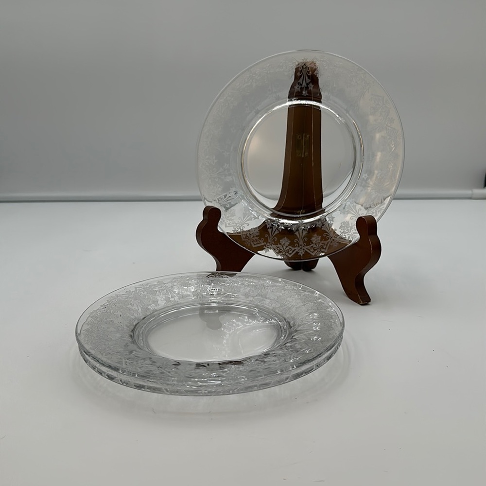 Vesta Clear Luncheon Plate by Glastonbury Lotus- set of 3